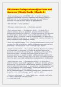 Oklahoma Jurisprudence Questions and&NewLine;Answers &vert; Study Guide &vert; Grade A&plus;