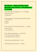 Mat Pilates &ndash; Balanced Body Latest&NewLine;Questions and Answers &vert; Prep Material &vert;&NewLine;A&plus; Verified