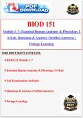 BIOD 151 Module 1- 7&colon; Essential Human Anatomy & Physiology I w&sol;Lab&comma; Questions & Answers &lpar;Verified Answers&rpar; &vert; Portage Learning  &lpar;2026&sol;2027&rpar;&period;
