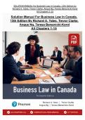 Business Law in Canada 13th Edition Solutions Manual Richard A&period; Yates&comma; Teresa Bereznicki-Korol & Trevor Clarke &vert; Complete Chapters &vert; Instant PDF Download