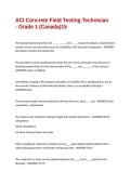 ACI Concrete Field Testing Technician - Grade 1 &lpar;Canada&rpar;  Exam Questions with Complete Solutions