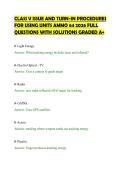 CLASS V ISSUE AND TURN-IN PROCEDURES&NewLine;FOR USING UNITS AMMO 64 2026 FULL&NewLine;QUESTIONS WITH SOLUTIONS GRADED A&plus;