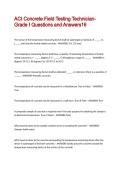 ACI Concrete Field Testing Technician- Grade I Questions and Answers