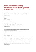 ACI- Concrete Field-Testing Technician - Grade 1 Exam Questions & Answers