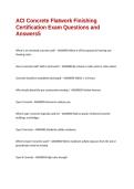 ACI Concrete Flatwork Finishing Certification Exam Questions and Answers