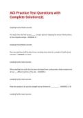 ACI Practice Test Questions with Complete Solutions