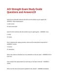ACI Strength Exam Study Guide Questions and Answers