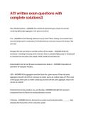 ACI written exam questions with complete solutions
