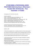 ATI BECOMING A PROFESSIONAL NURSE PROCTORED EXAM Actual Exam 2026&sol;2027 &vert; Official Exam &ndash; Complete Q&A with Rationales &ndash; Pass Guaranteed - A&plus; Graded