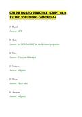 CRS PA BOARD PRACTICE SCRIPT 2026&NewLine;TESTED SOLUTIONS GRADED A&plus;