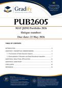 PUB2605 May June Portfolio &lpar;ANSWERS&rpar; Semester 1 2026 - Due 22 May 2026
