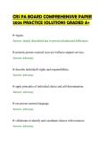 CRS PA BOARD COMPREHENSIVE PAPER&NewLine;2026 PRACTICE SOLUTIONS GRADED A&plus;
