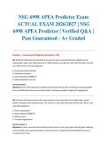 NSG 6998 APEA Predictor Exam ACTUAL EXAM 2026&sol;2027 &vert; NSG 6998 APEA Predictor &vert; Verified Q&A &vert; Pass Guaranteed - A&plus; Graded