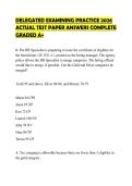 DELEGATED EXAMINING PRACTICE 2026&NewLine;ACTUAL TEST PAPER ANSWERS COMPLETE&NewLine;GRADED A&plus;