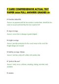 F CARD COMPREHENSIVE ACTUAL TEST&NewLine;PAPER 2026 FULL ANSWERS GRADED A&plus;&NewLine;