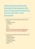California Optometry &lpar;Board-style&rpar;&NewLine;Examination Practice Questions With&NewLine;Correct Answers &lpar;Verified Answers&rpar; Plus&NewLine;Rationales 2026 Q&A &vert; Instant&NewLine;Download Pdf