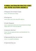 FLORIDA WASTEWATER PRACTICE SCRIPT&NewLine;2026 TESTED SOLUTIONS GRADED A&plus;