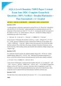 AQA A Level Chemistry 7405&sol;2 Paper 2 Actual Exam June 2026 &vert; Complete Exam-Style Questions &vert; 100&percnt; Verified &ndash; Detailed Rationales &ndash; Pass Guaranteed &ndash; A&plus; Graded&NewLine;&NewLine;