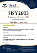 HSY2603 Assignment 5 Portfolio &lpar;ANSWERS&rpar; Semester 1 2026 - Due 22 May 2026