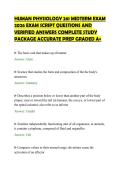 HUMAN PHYSIOLOGY 261 MIDTERM EXAM&NewLine;2026 EXAM SCRIPT QUESTIONS AND&NewLine;VERIFIED ANSWERS COMPLETE STUDY&NewLine;PACKAGE ACCURATE PREP GRADED A&plus;