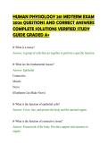 HUMAN PHYSIOLOGY 261 MIDTERM EXAM&NewLine;2026 QUESTIONS AND CORRECT ANSWERS&NewLine;COMPLETE SOLUTIONS VERIFIED STUDY&NewLine;GUIDE GRADED A&plus;