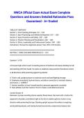 NWCA Official Exam 2026&sol;2027 Actual Exam Complete Questions and Answers Detailed Rationales Pass Guaranteed - A&plus; Graded