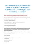 Test 1 Materials NURS 5432 Exam 2024 Update ACTUAL EXAM 2026&sol;2027 &vert; NURS 5432 Test 1 &vert; Verified Q&A &vert; Pass Guaranteed - A&plus; Graded