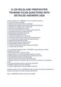 S-130 WILDLAND FIREFIGHTER TRAINING EXAM QUESTIONS WITH DETAILED ANSWERS 2026