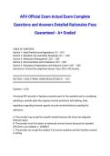 AFH Official Exam 2026&sol;2027 Actual Exam Complete Questions and Answers Detailed Rationales Pass Guaranteed - A&plus; Graded