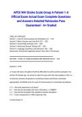 APEX NIH Stroke Scale Group A Patient 1-6 Official Exam 2026&sol;2027 Actual Exam Complete Questions and Answers Detailed Rationales Pass Guaranteed - A&plus; Graded