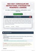 WGU D637  Curriculum and Instructional Strategies for Meaningful Learning 65&plus; &lpar;2026 A&plus; Verified&rpar; Exam Questions   Verified Solutions   Correct Answer Keys