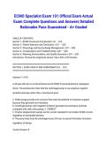 ECMO Specialist Exam 101 Official Exam 2026&sol;2027 Actual Exam Complete Questions and Answers Detailed Rationales Pass Guaranteed - A&plus; Graded