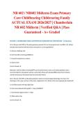 NR 602 &sol; NR602 Midterm Exam Primary Care Childbearing Childrearing Family ACTUAL EXAM 2026&sol;2027 &vert; Chamberlain NR 602 Midterm &vert; Verified Q&A &vert; Pass Guaranteed - A&plus; Graded
