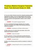 Prophecy Medical Surgical-Telemetry&NewLine;Exam Test &lpar;Solved&rpar; Grade A&plus; 2026