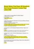Illinois Notary Final Exam &lpar;50 Questions&NewLine;And Correct Answers&sol; Answer Key&rpar;&NewLine;Latest 2026