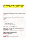 Med Surg II Exam 4&comma; Fortis Med&sol;surg 2&NewLine;Exam 4 with Complete Solution 2026