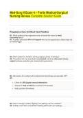 Med-Surg II Exam 4 &ndash; Fortis Medical-Surgical&NewLine;Nursing Review Complete Solution Guide