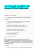 Criminology unit 3 notes latest with &NewLine;summary &lpar;100&percnt; well enlightened&rpar;
