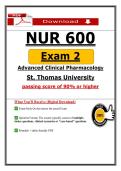 NUR 600 Exam 2 &ndash; Advanced Clinical Pharmacology &ndash; St&period; Thomas University