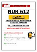 NUR 612 Exam 3 &ndash; Health Assessment Diagnostic Reasoning &ndash; St&period; Thomas