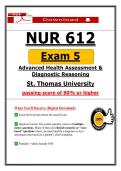 NUR 612 Exam 5 &ndash; Health Assessment Diagnostic Reasoning &ndash; St&period; Thomas