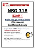 NSG 318 Exam 1 &ndash; GCU Pharmacology &ndash; 2026 Actual Questions & Answers