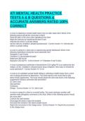 ATI MENTAL HEALTH PRACTICE TESTS A & B QUESTIONS & ACCURATE ANSWERS RATED 100&percnt; CORRECT