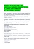 MENTAL HEALTH EXAM 1 &lpar;ATI 1&comma;2&comma;3&comma;5&comma;6&comma;7&comma;8 & BOOK 1&rpar; QUESTIONS & ELABORATED COMPLETE SOLUTIONS ALL PASSED