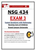 GCU NSG 434 Exam 3 &ndash; Nursing Care of Children &ndash; &lpar;2026&rpar; Actual Questions & Answers