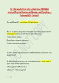 TCI &lpar;Therapeutic Crisis Intervention&rpar; Exam 2026&vert;2027 &NewLine;Advanced Practice Questions and Answers with Complete A&plus; &NewLine;Solutions 100&percnt; Correct&excl;&excl;&excl;