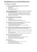 Business Law in Canada 13th Canadian Edition &vert; Complete Study Guide&comma; Test Bank & Business Law Exam Prep 2026