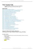 Wong's Essentials of Pediatric Nursing 11th Edition by Hockenberry - Complete Test Bank