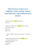 NUR 254 Exam 2 Practice Questions and Answers