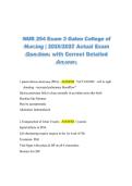 NUR 254 Exam 3 Practice Questions and Answers